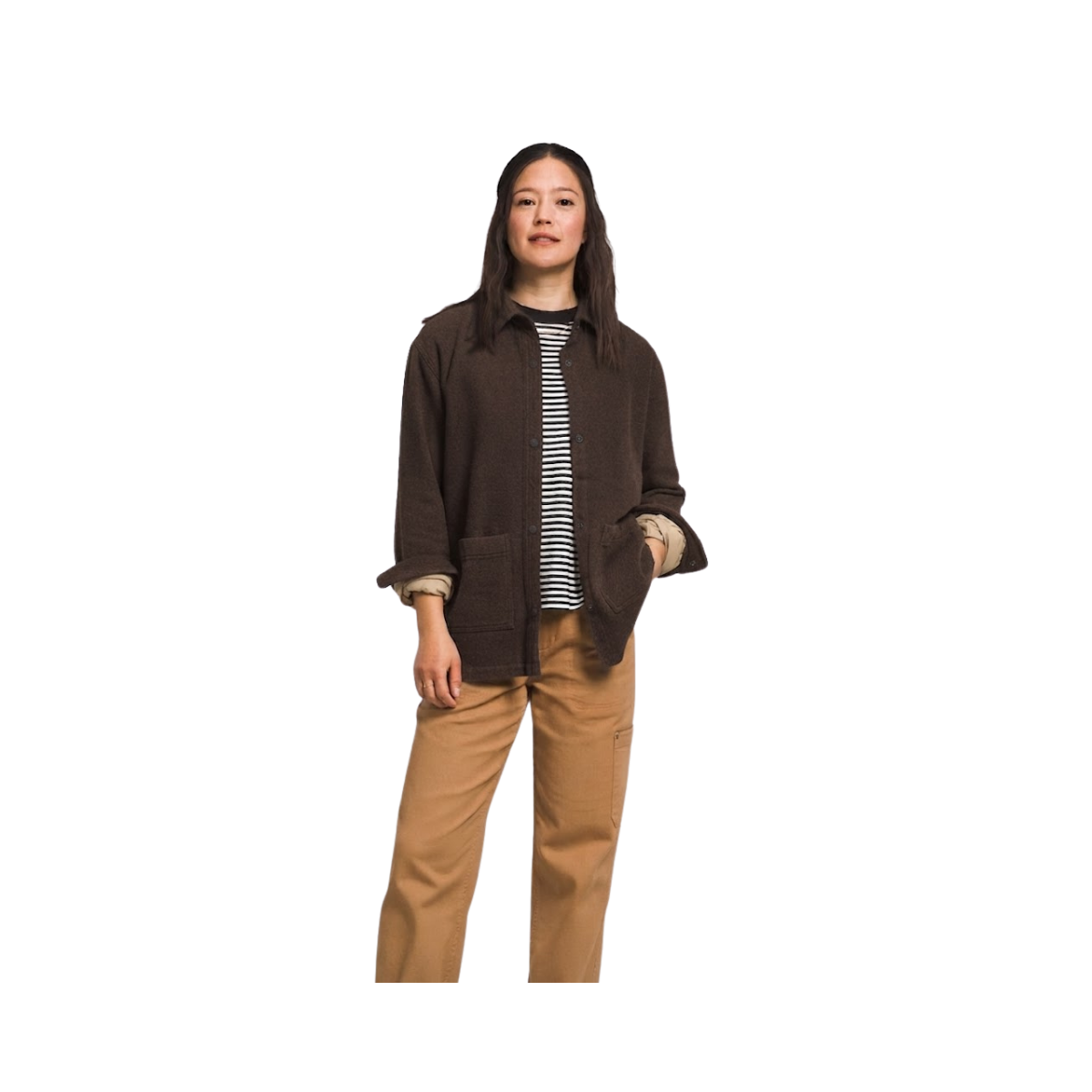 NORTH FACE W VALLEY TWILL UTILITY SHACKET COAL BROWN