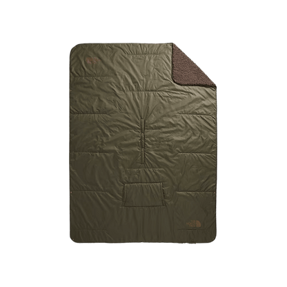 NORTH FACE WAWONA FUZZY BLANKET - TAUPE GREEN/SMOKEY BROWN, FULL BLANKET VIEW