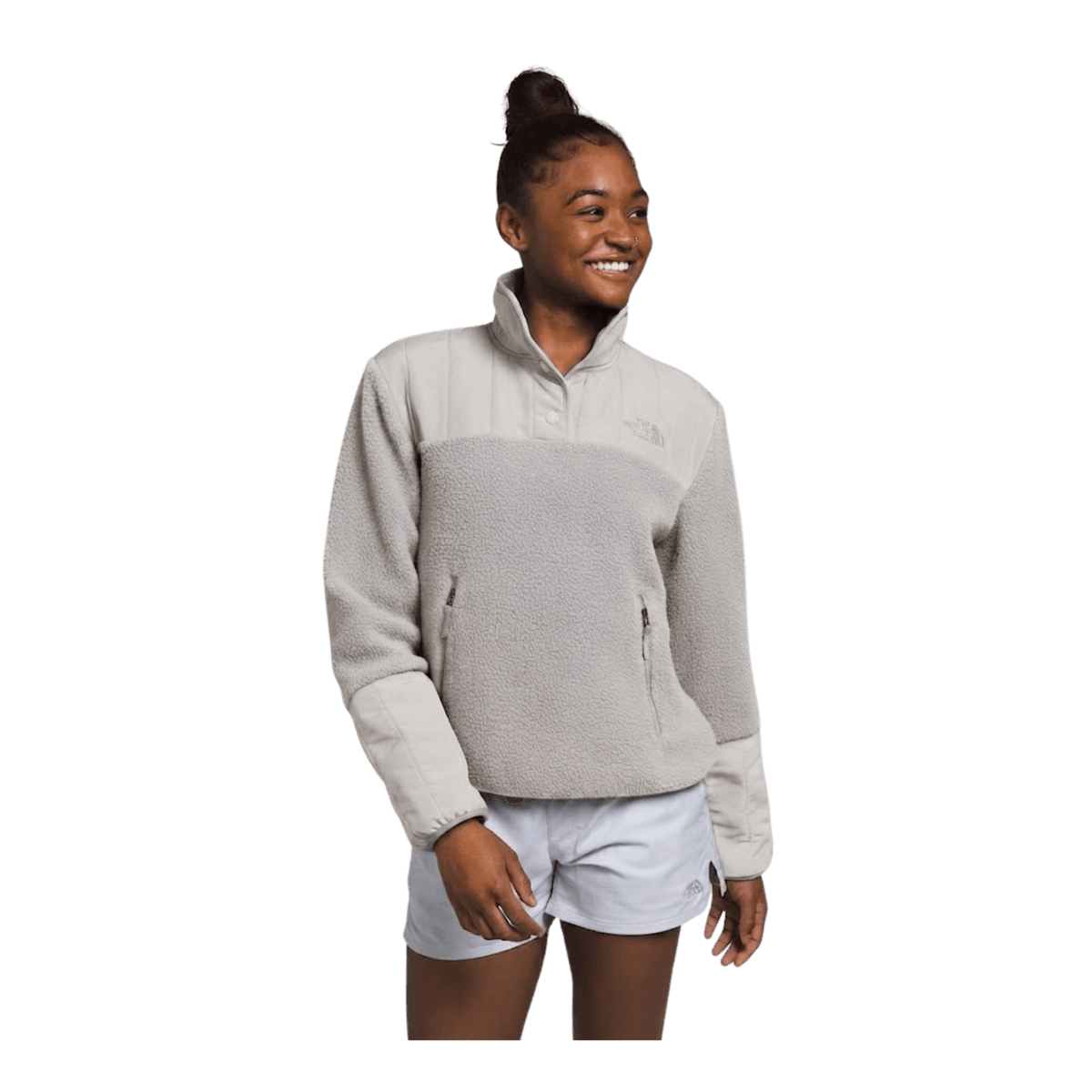 NORTH FACE W CRAGMONT SNAP FLEECE JKT WHITE DUNE STONE
