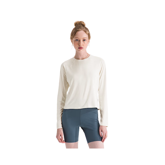 NORTH FACE WOMENS JAIDA LONG SLEEVE WHITE DUNE LIGHT HEATHER