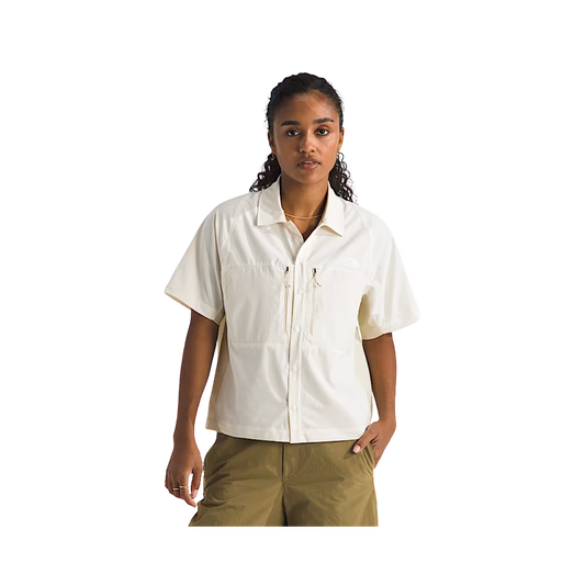 NORTH FACE WOMENS LIGHTRANGE S/S SHIRT WHITE DUNE