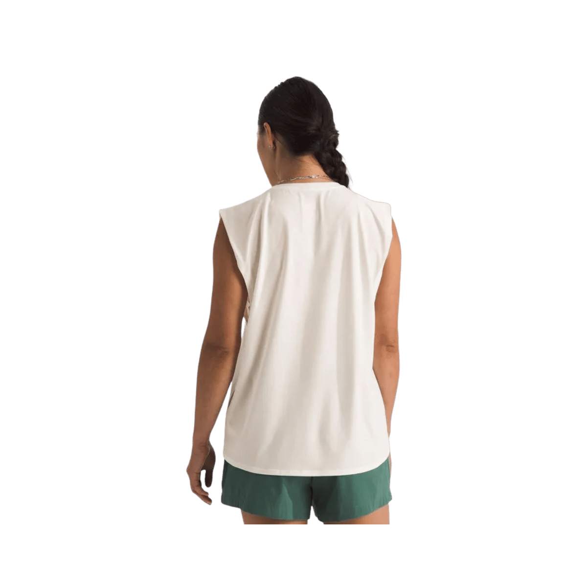 NORTH FACE WOMEN'S ADVENTURE MUSCLE TANK - WHITE DUNE, BACK ANGLE, SM, MD, LG, XL