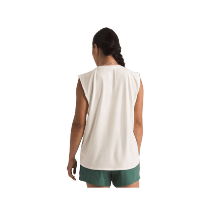 NORTH FACE WOMEN'S ADVENTURE MUSCLE TANK - WHITE DUNE, BACK ANGLE, SM, MD, LG, XL