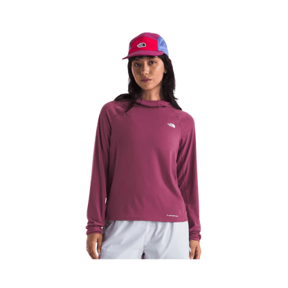 NORTH FACE WOMEN'S ADVENTURE SUN HOODIE - CYBER BERRY, FRONT ANGLE, SM, MD, LG, XL