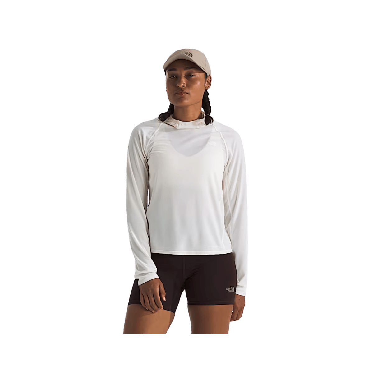 NORTH FACE WOMEN'S ADVENTURE SUN HOODIE - WHITE DUNE, FRONT ANGLE, SM, MD, LG, XL, XXL