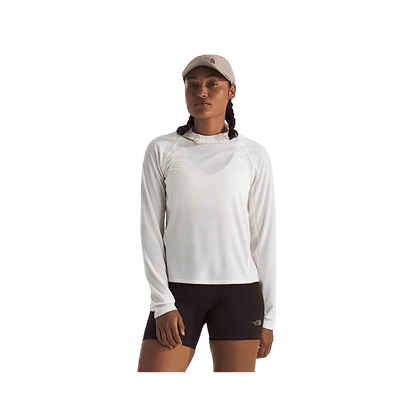 NORTH FACE WOMEN'S ADVENTURE SUN HOODIE - WHITE DUNE, FRONT ANGLE, SM, MD, LG, XL, XXL