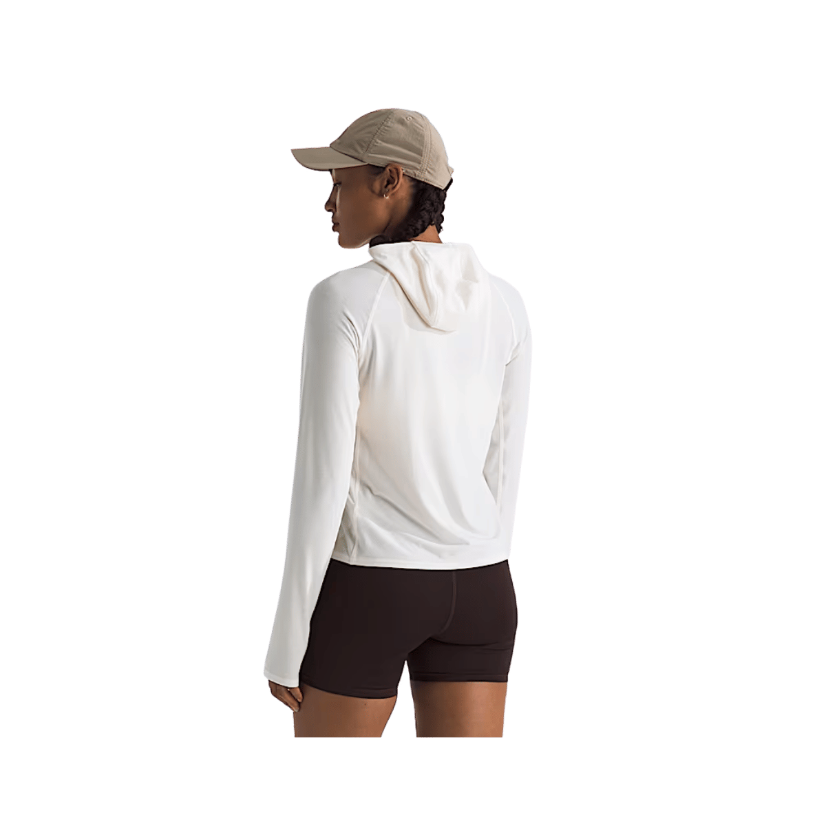 NORTH FACE WOMEN'S ADVENTURE SUN HOODIE - WHITE DUNE, BACK ANGLE, SM, MD, LG, XL, XXL