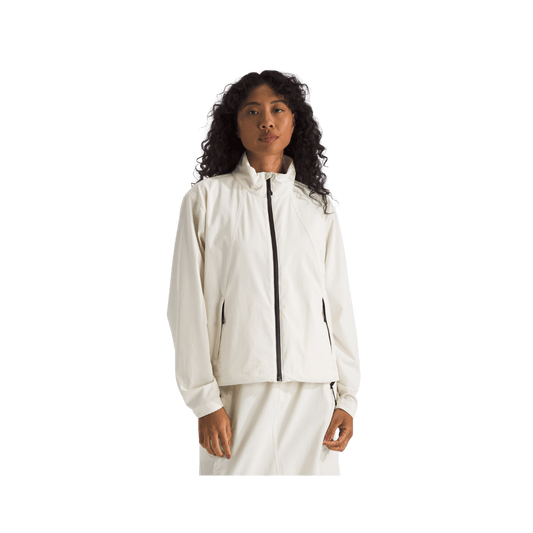 NORTH FACE WOMEN'S NORTH DOME WIND JACKET - WHITE DUNE, fFRONT ANGLE, SM, MD, LG, XL
