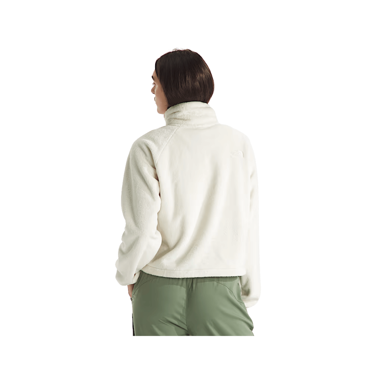 NORTH FACE WOMEN'S OSITO LUX 1/4 ZIP JACKET - WHITE DUNE, BACK ANGLE, XS, SM, MD, LG, XL