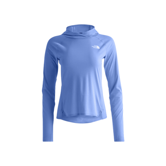 NORTH FACE WOMEN'S SUNRISER SLIM FIT HOODIE - VIRTUAL BLUE, FRONT ANGLE, SM, MD, LG, XL