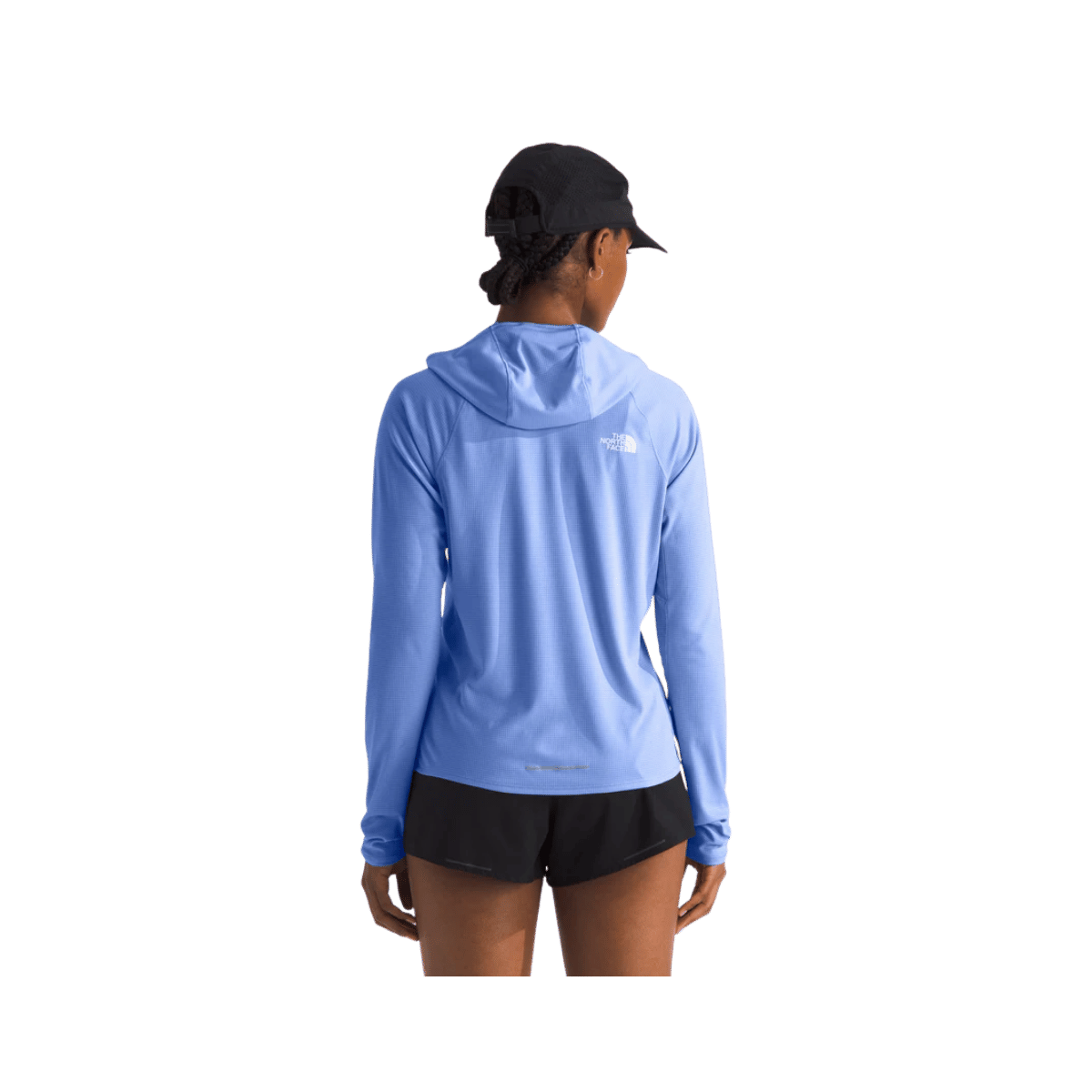 NORTH FACE WOMEN'S SUNRISER SLIM FIT HOODIE - VIRTUAL BLUE, BACK ANGLE, SM, MD, LG, XL