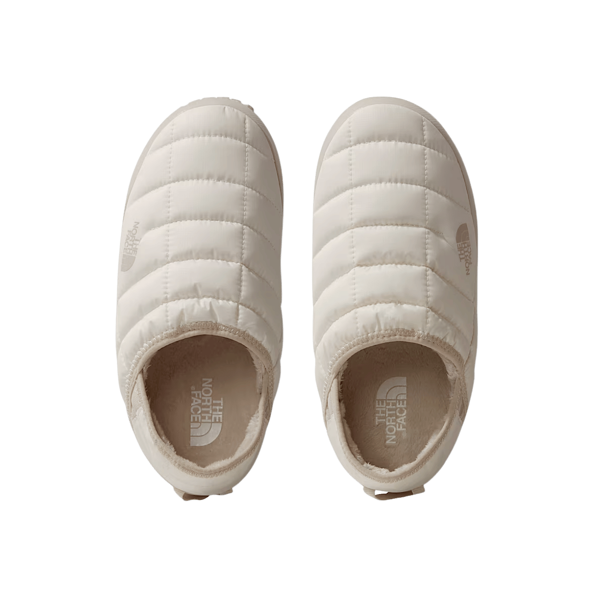 NORTH FACE WOMEN'S THERMOBALL TRACTION MULE V - GARDENIA WHITE/SILVER GREY, BACK ANGLE, 06.0, 07.0, 08.0, 09.0, 10.0