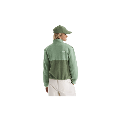 NORTH FACE WOMEN'S YUMIORI 1/4 ZIP - BARK MIST/SLATE MOSS/ASTRO LIME, BACK ANGLE, SM, MD, LG, XL