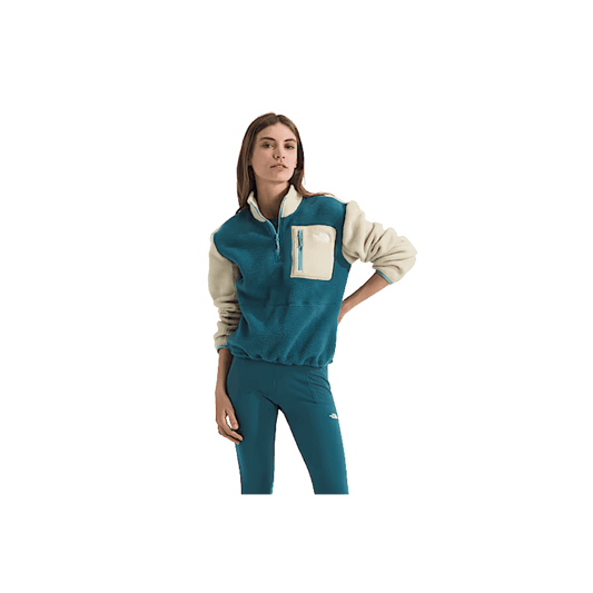NORTH FACE WOMEN'S YUMIORI 1/4 ZIP - SPACE/GRAVEL/BLUE ECPLIPSE, FRONT ANGLE, SM, MD, LG, XL