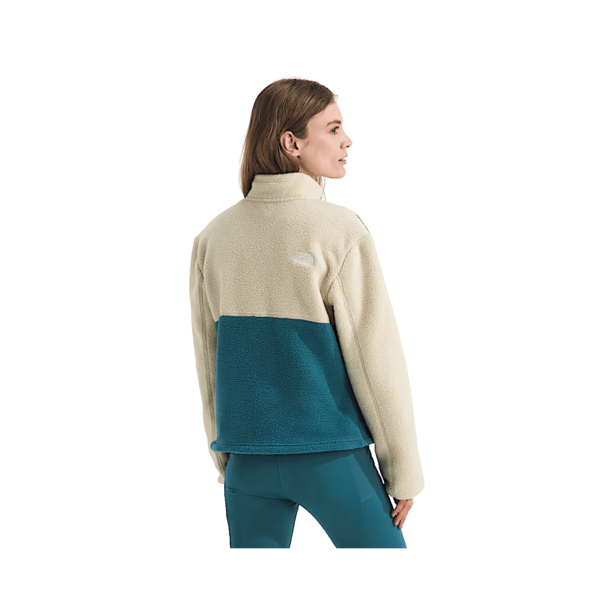 NORTH FACE WOMEN'S YUMIORI 1/4 ZIP - SPACE/GRAVEL/BLUE ECPLIPSE, BACK ANGLE, SM, MD, LG, XL