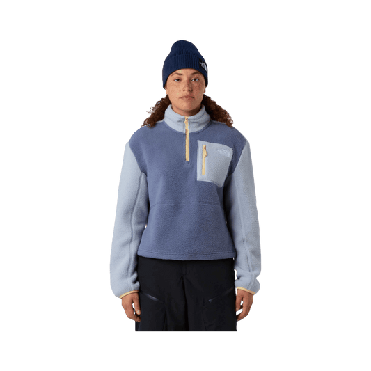 NORTH FACE WOMEN'S YUMIORI 1/4 ZIP - TWILIGHT GALAXY/BLUE FLAX/MINERAL SALT, FRONT ANGLE, SM, MD, LG, XL