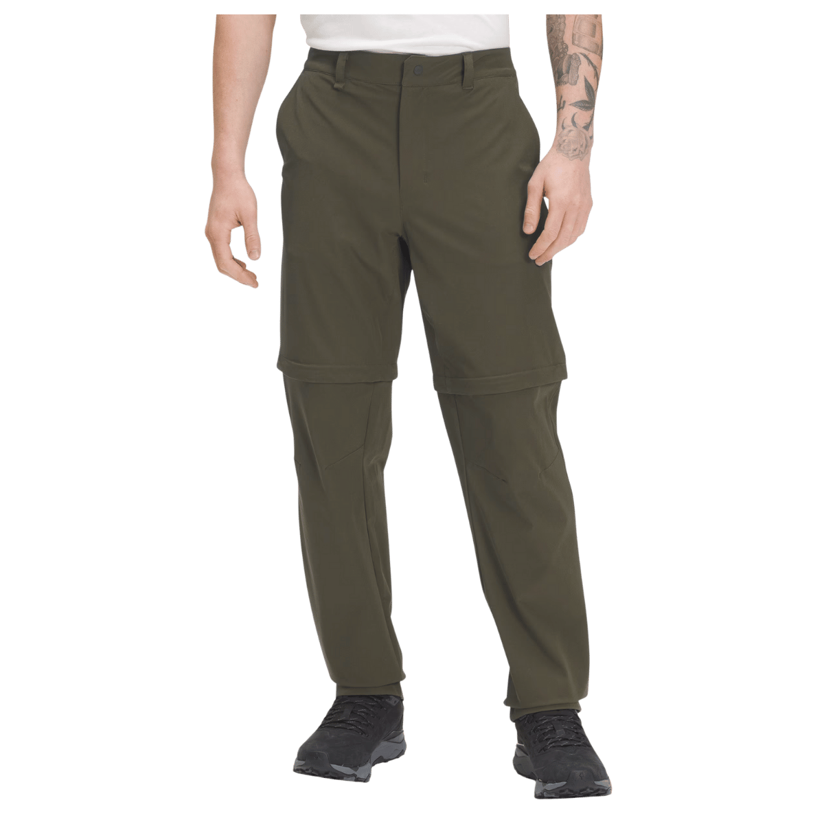 THE NORTHFACE MEN'S PARAMOUNT CONVERTIBLE PANTS DWR FINISH - NEW TAUPE GREEN - FRONT VIEW