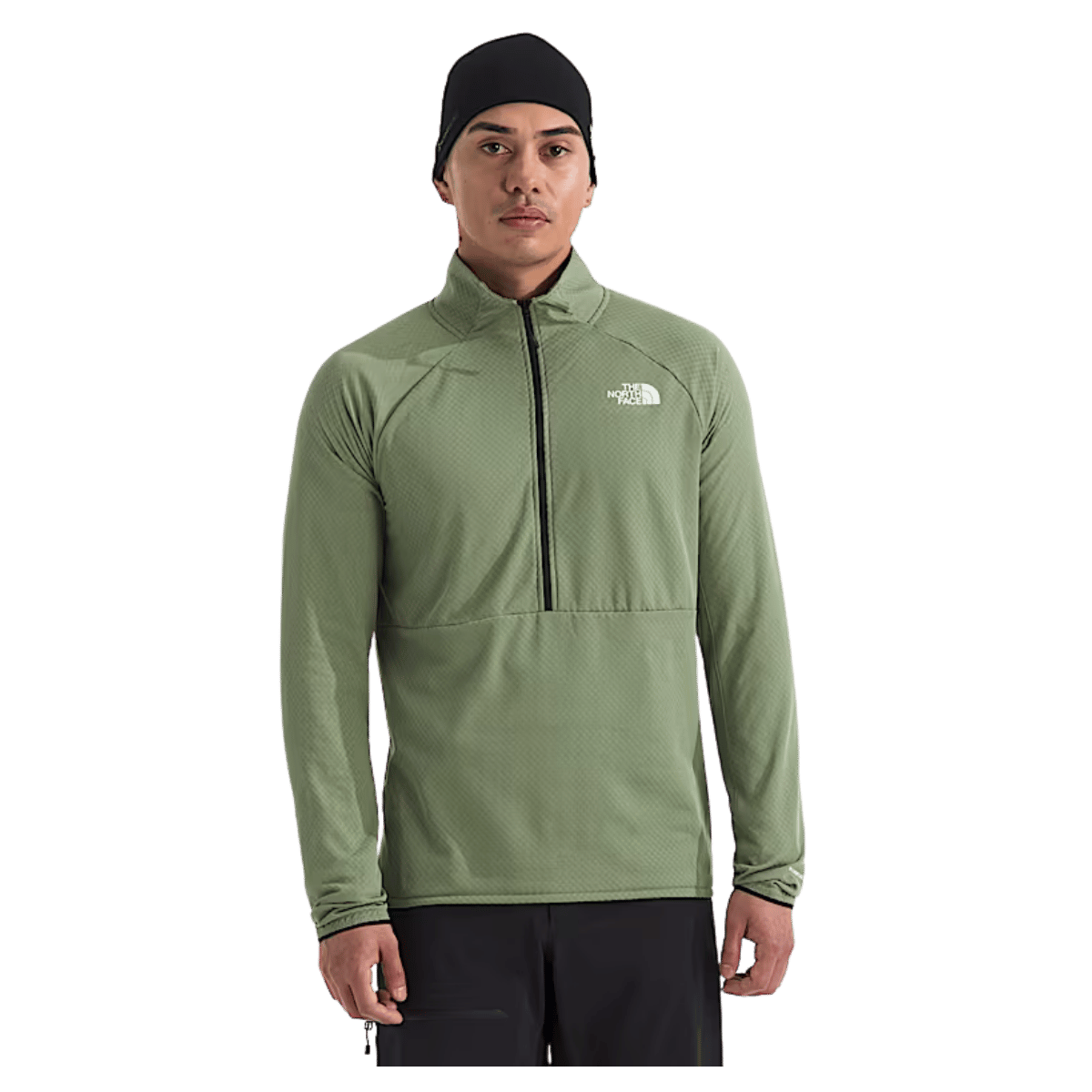 NORTHFACE SUMMIT FUTUREFLEECE LIGHTWEIGHT 1/2 ZIP - BARK MIST - FRONT VIEW WW