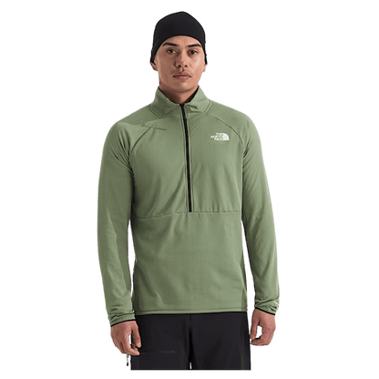 NORTHFACE SUMMIT FUTUREFLEECE LIGHTWEIGHT 1/2 ZIP - BARK MIST - FRONT VIEW WW