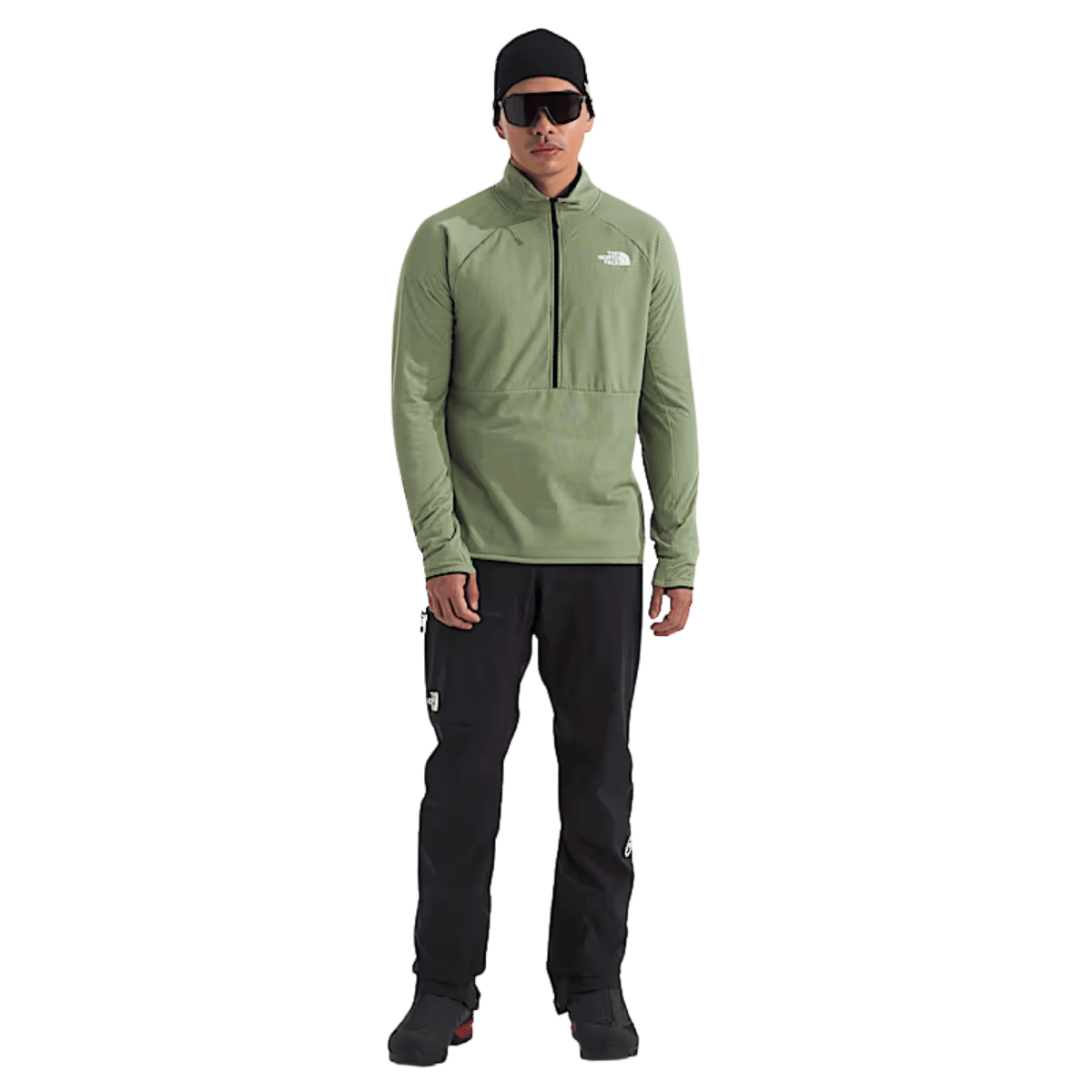 NORTHFACE SUMMIT FUTUREFLEECE LIGHTWEIGHT 1/2 ZIP - BARK MIST - FRONT FULL VIEW WW