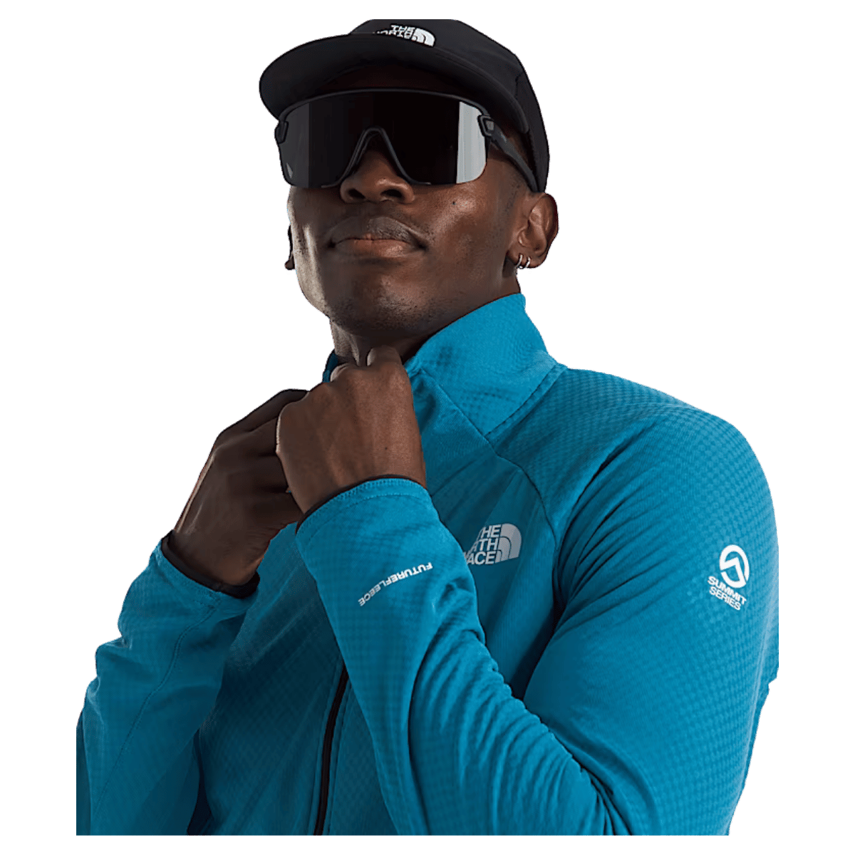 NORTHFACE SUMMIT FUTUREFLEECE LIGHTWEIGHT 1/2 ZIP -  DUSK BLUE - NECK PART