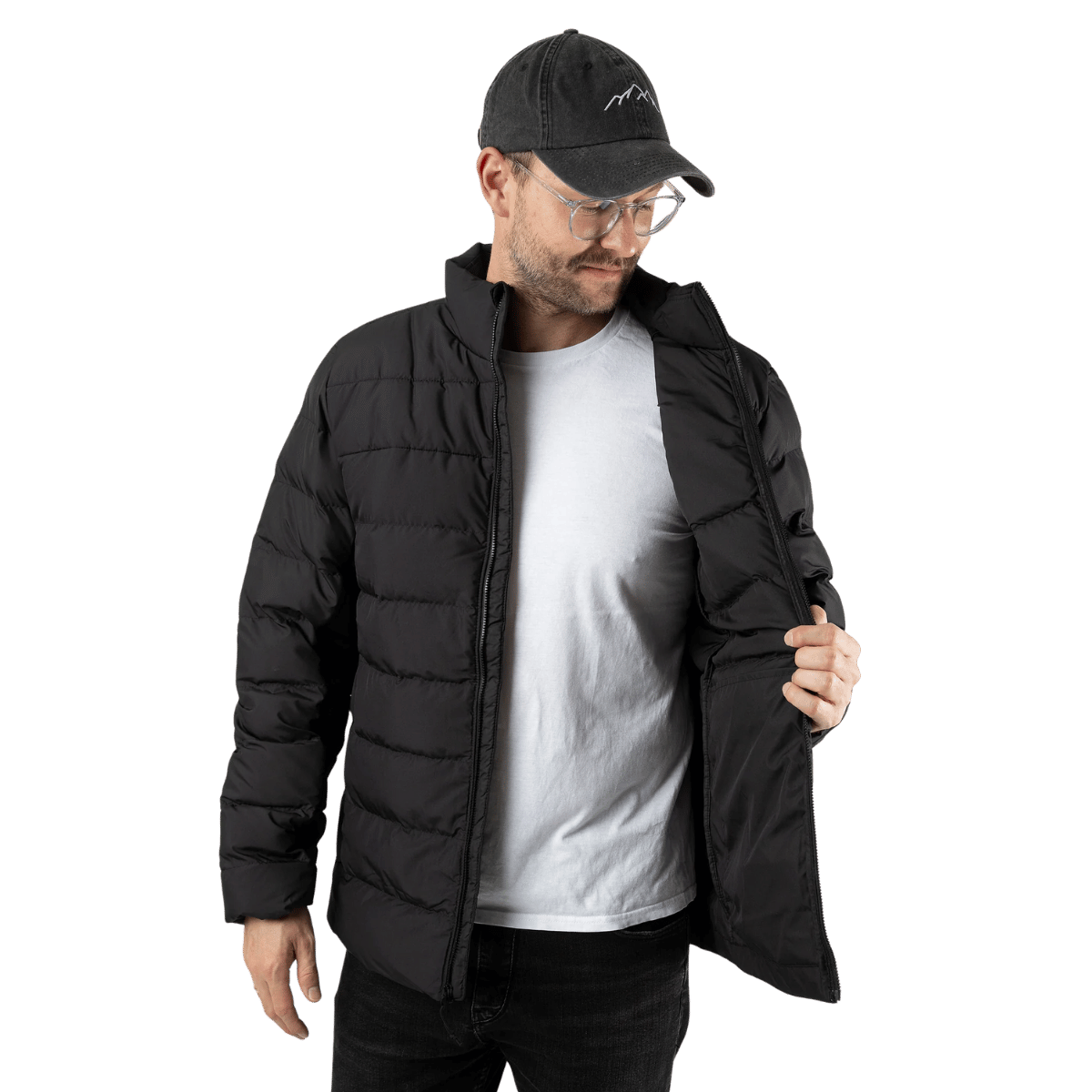 NORTHFACE ACONCAGUA 3 JACKET - TNF BLACK-TNF WW FRONT OPEN 