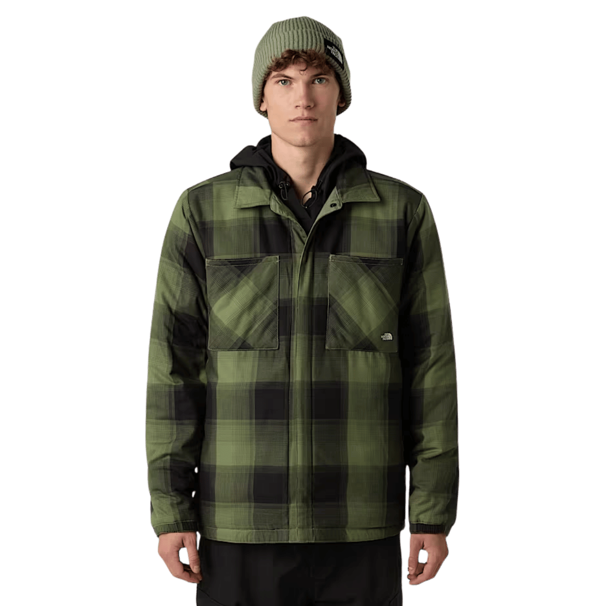 NORTHFACE AFTERBURNER INSULATED FLANNEL - TNF BLACK/SMOKEY WW FRONT