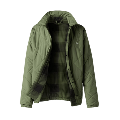 NORTHFACE AFTERBURNER INSULATED FLANNEL - TNF BLACK/SMOKEY FRONT OPEN