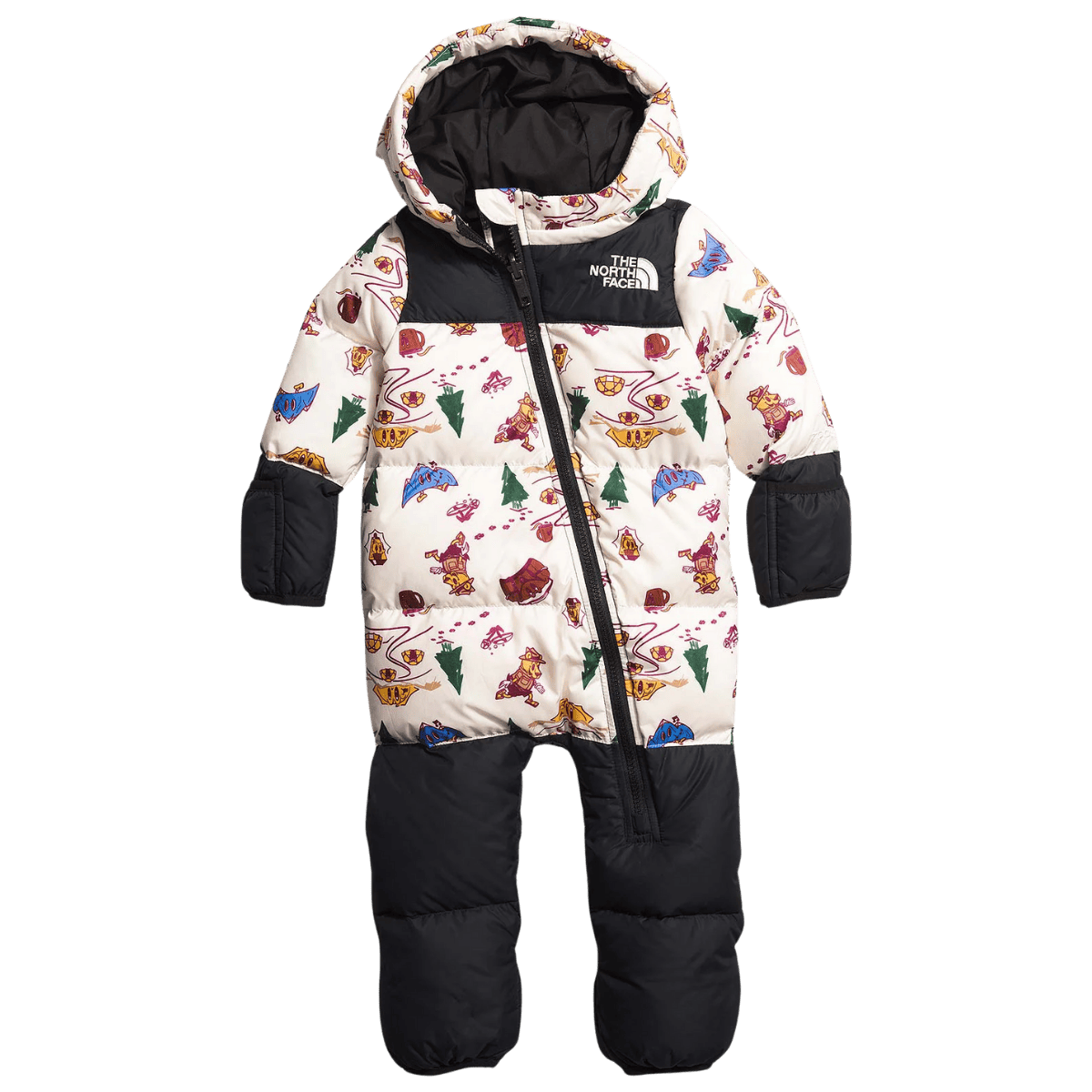 NORTHFACE BABY 1996 RETRO NUPTSE ONE PIECE - GARDENIA WHT - FRONT VIEW
