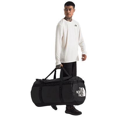 NORTHFACE BASE CAMP DUFFEL XL - TNF BLACK/TNF WHITE WW SIDE ANGLE