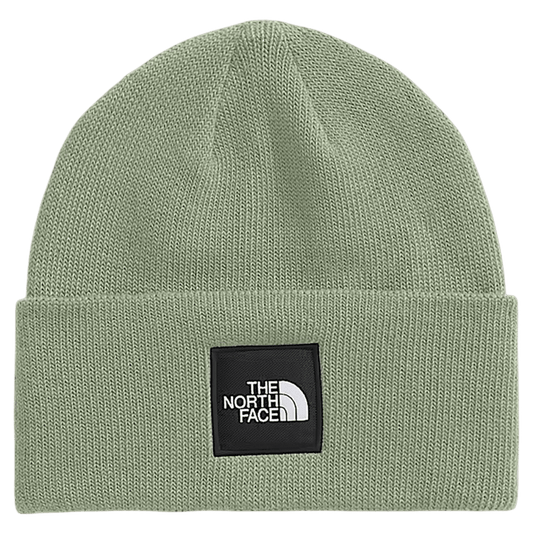 NORTHFACE BIG BOX CUFFED BEANIE - BARK MIST - FRONT VIEW