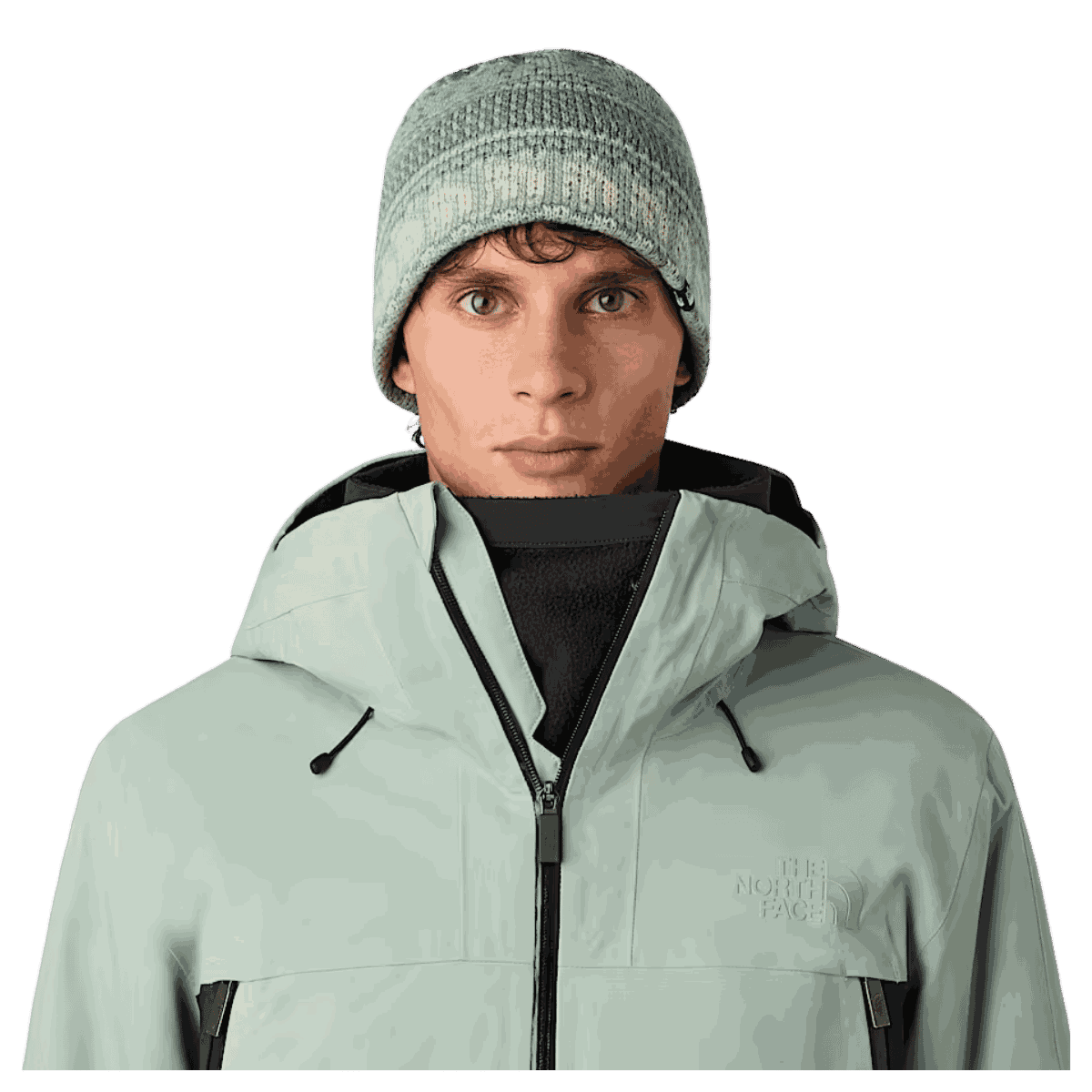 NORTHFACE UNISEX CABIN SKI TUKE CLASSIC FIT BEANIE - SLATE MOSS - MEN FRONT VIEW WW