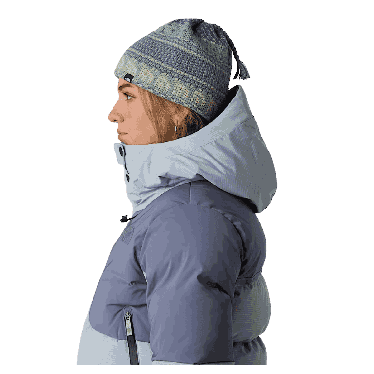 NORTHFACE UNISEX CABIN SKI TUKE CLASSIC FIT BEANIE - SLATE MOSS - SIDE VIEW W