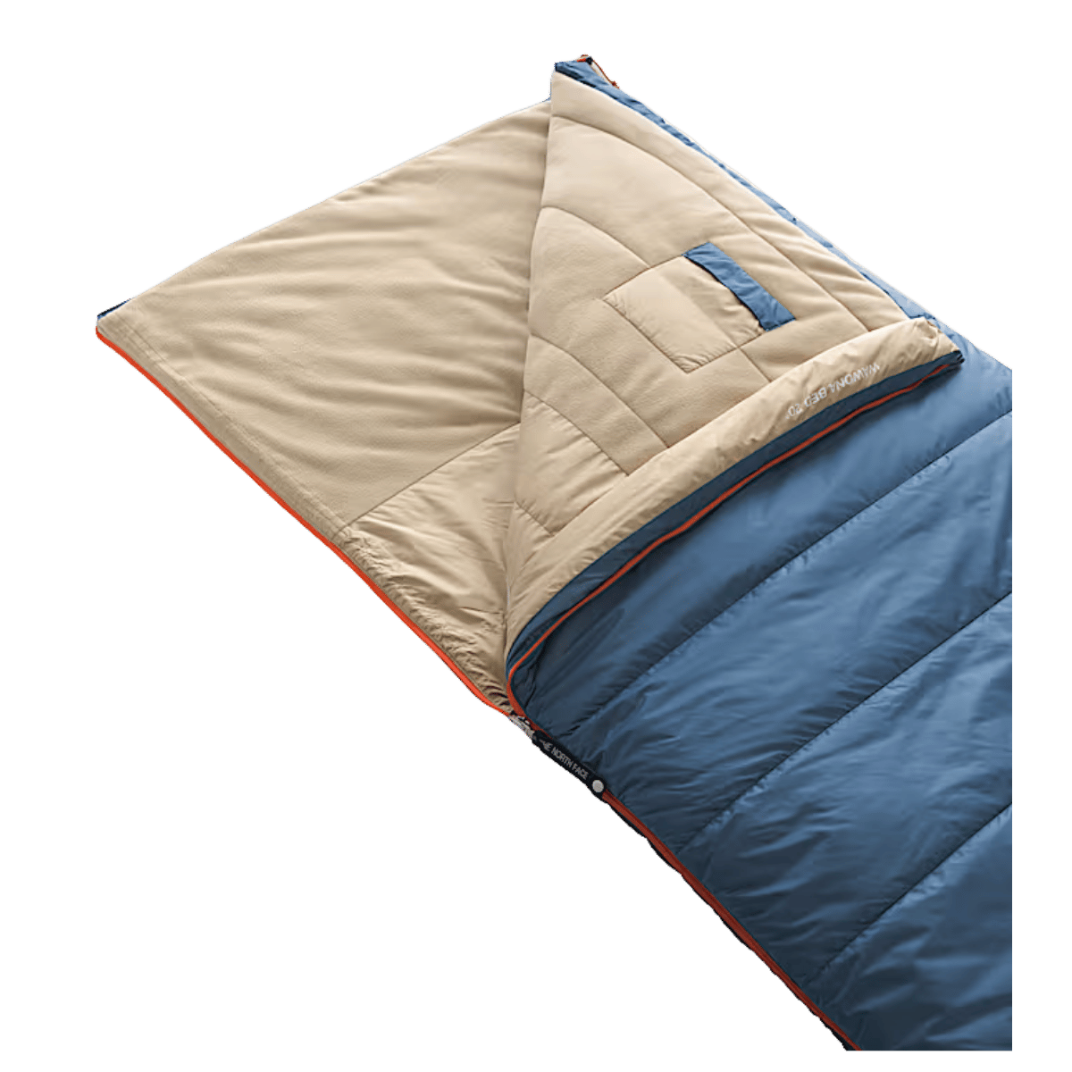 NORTHFACE WAWONA BED 20 CAMPING SLEEPING BAG - SHADY BLUE - INNER VIEW