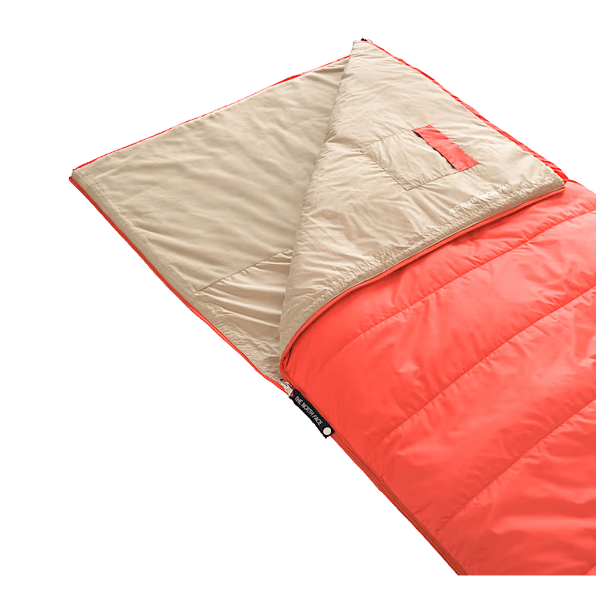 NORTHFACE REGULAR WAWONA BED 35 CAMPING SLEEPING BAG - RETRO ORANGE - INNER VIEW
