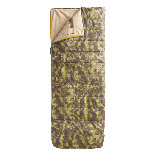 NORTH FACE WAWONA CAMPING BED 35 LONG - BRN STRP CAMO PRT - FRONT FULL VIEW