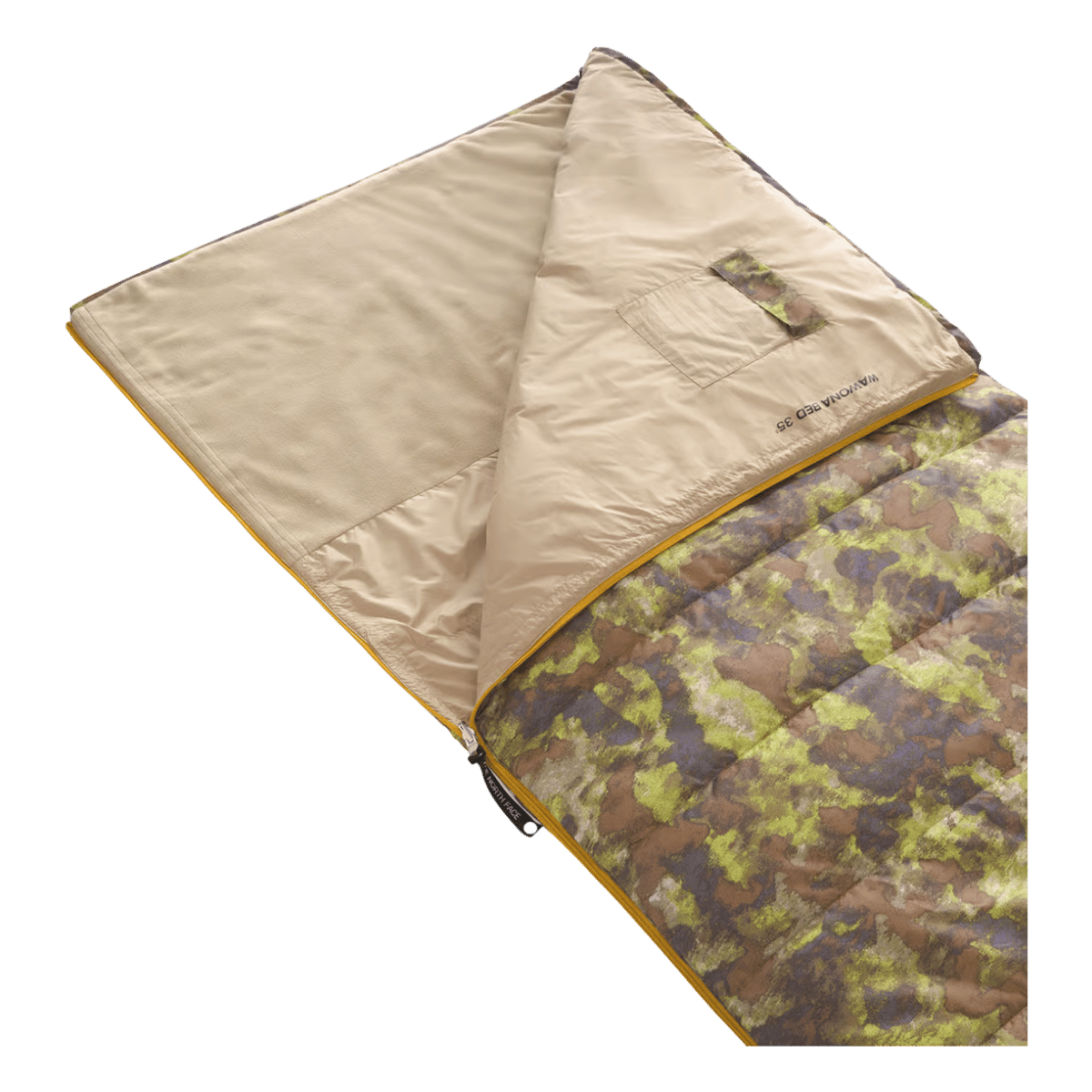 NORTH FACE WAWONA CAMPING BED 35 LONG - BRN STRP CAMO PRT - SIDE ZOOM VIEW