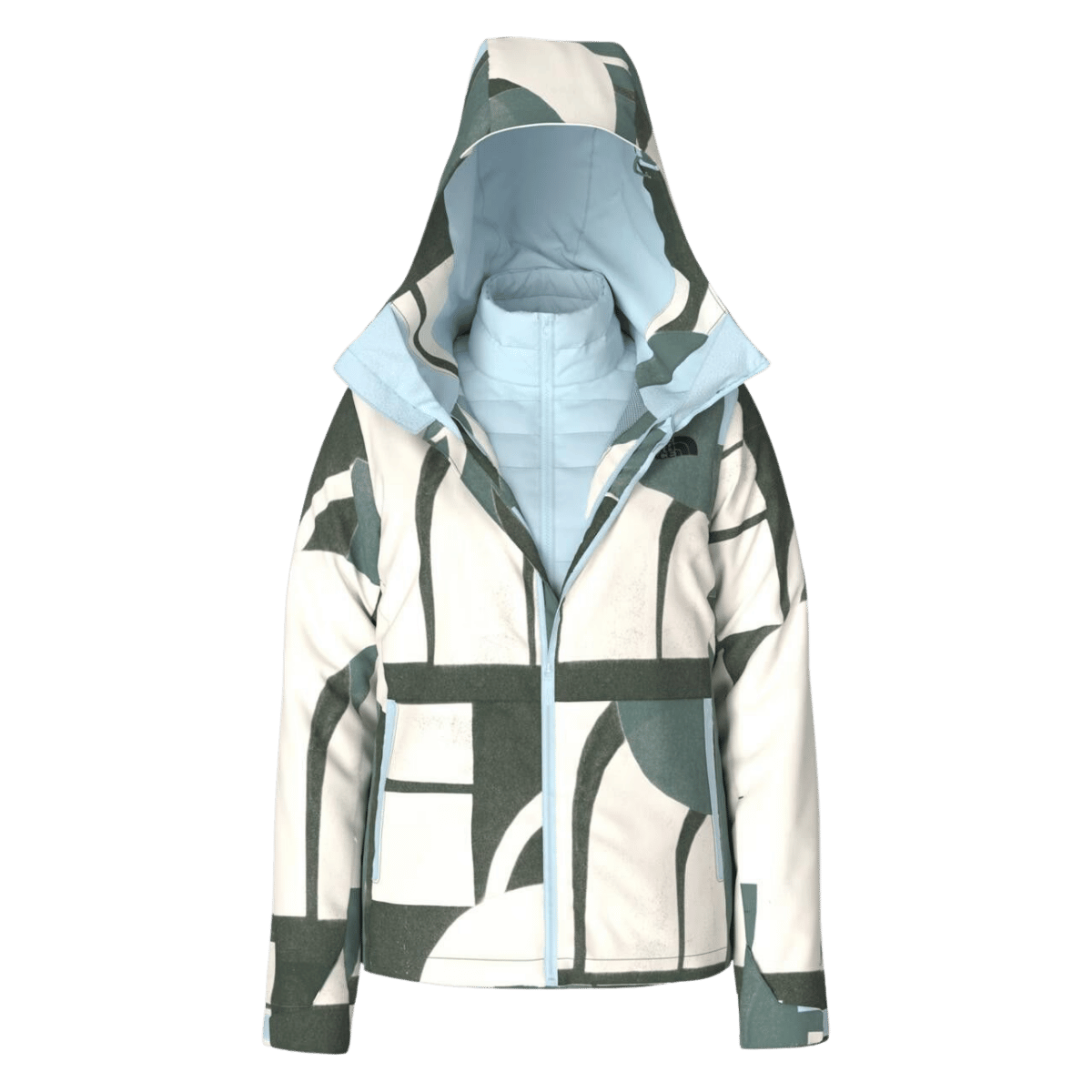 NORTHFACE WOMEN CLEMENTINE TRICLIMATE JACKET - DK SAGE PAPER - FRONT VIEW