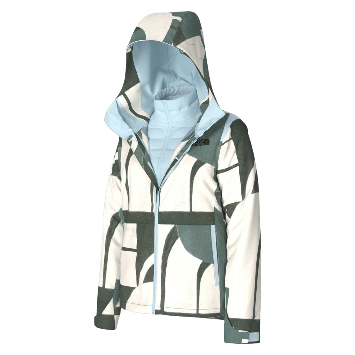 NORTHFACE WOMEN CLEMENTINE TRICLIMATE JACKET - DK SAGE PAPER - FRONT SIDE VIEW