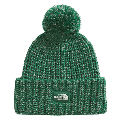 NORTHFACE COZY CHUNKY CABIN CUFFED BEANIE - EVERGREEN/HUNTER GRN - FRONT VIEW