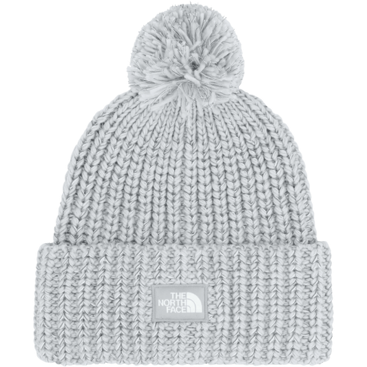 NORTHFACE COZY CHUNKY CABIN BEANIE - HIGH RISE GREY FRONT