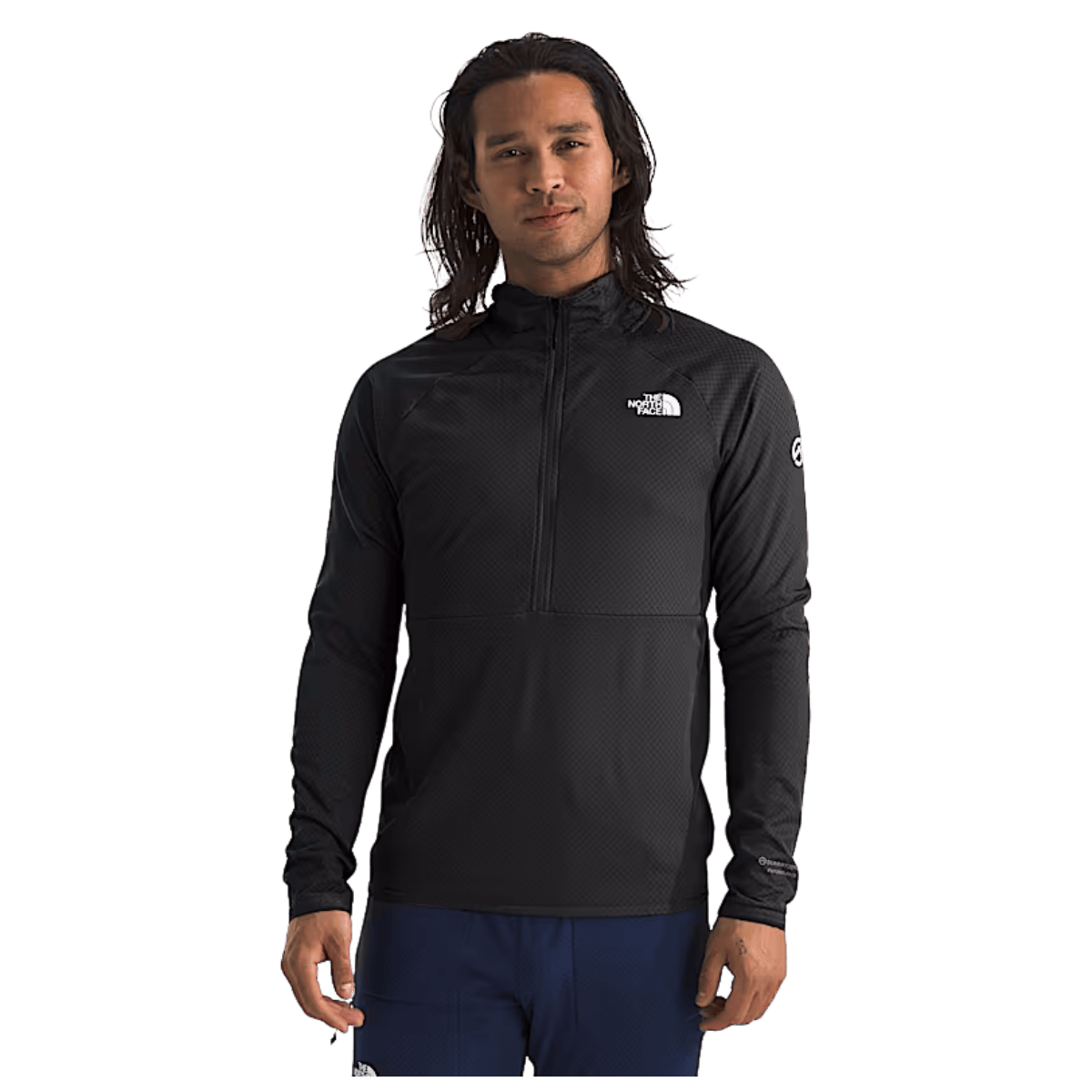 NORTHFACE SUMMIT FUTUREFLEECE LIGHTWEIGHT 1/2 ZIP - TNF BLACK - FRONT VIEW WW