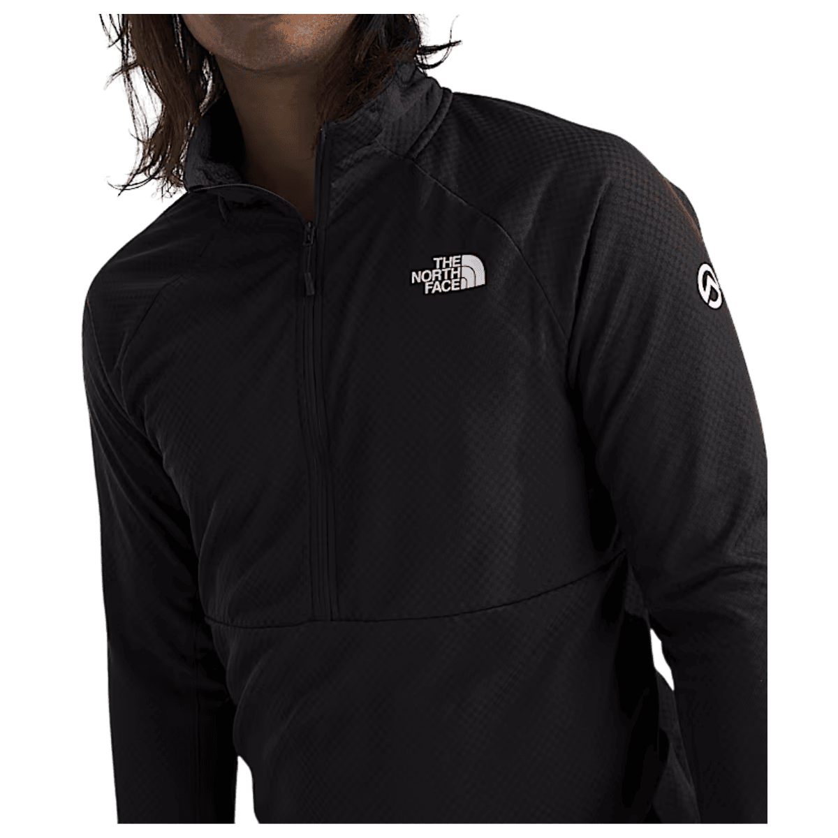 NORTHFACE SUMMIT FUTUREFLEECE LIGHTWEIGHT 1/2 ZIP - TNF BLACK - LOGO AND NECK ZIPPER