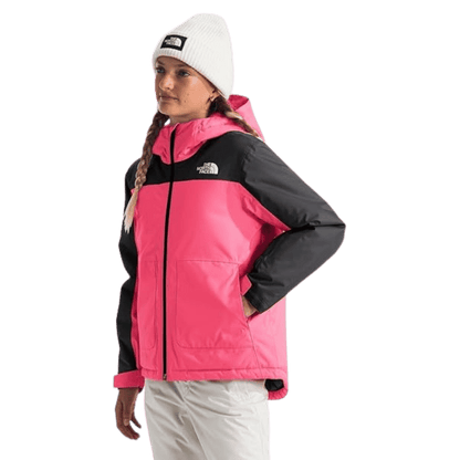 NORTHFACE GIRL'S FREEDOM INSULATED JACKET - RADIANT POPPY WW FRONT SIDE