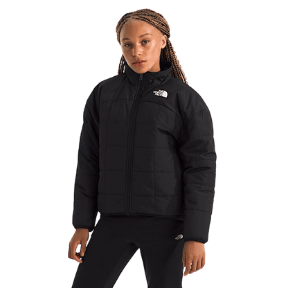 NORTHFACE GIRL'S REVERSIBLE SHASTA FULLZIP JACKET - TNF BLACK WW FRONT