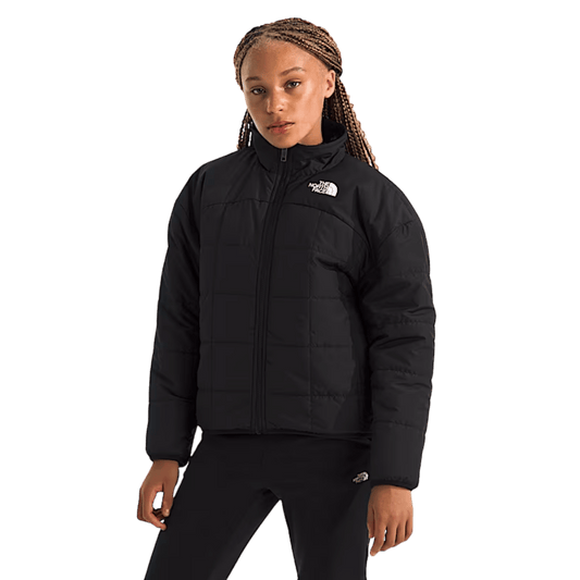 NORTHFACE GIRL'S REVERSIBLE SHASTA FULLZIP JACKET - TNF BLACK WW FRONT