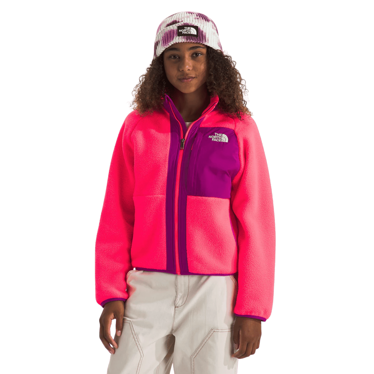 NORTHFACE GIRL'S YUMIORI FULL ZIP JACKET - RADIANT POPPY WW FRONT