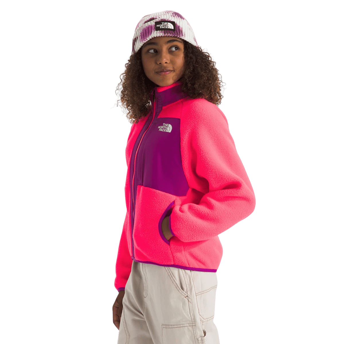 NORTHFACE GIRL'S YUMIORI FULL ZIP JACKET - RADIANT POPPY WW SIDE