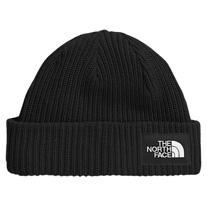 NORTHFACE UNISEX KIDS SALTY LINED FLASHDRY BEANIE - TNF BLACK - FRONT VIEW