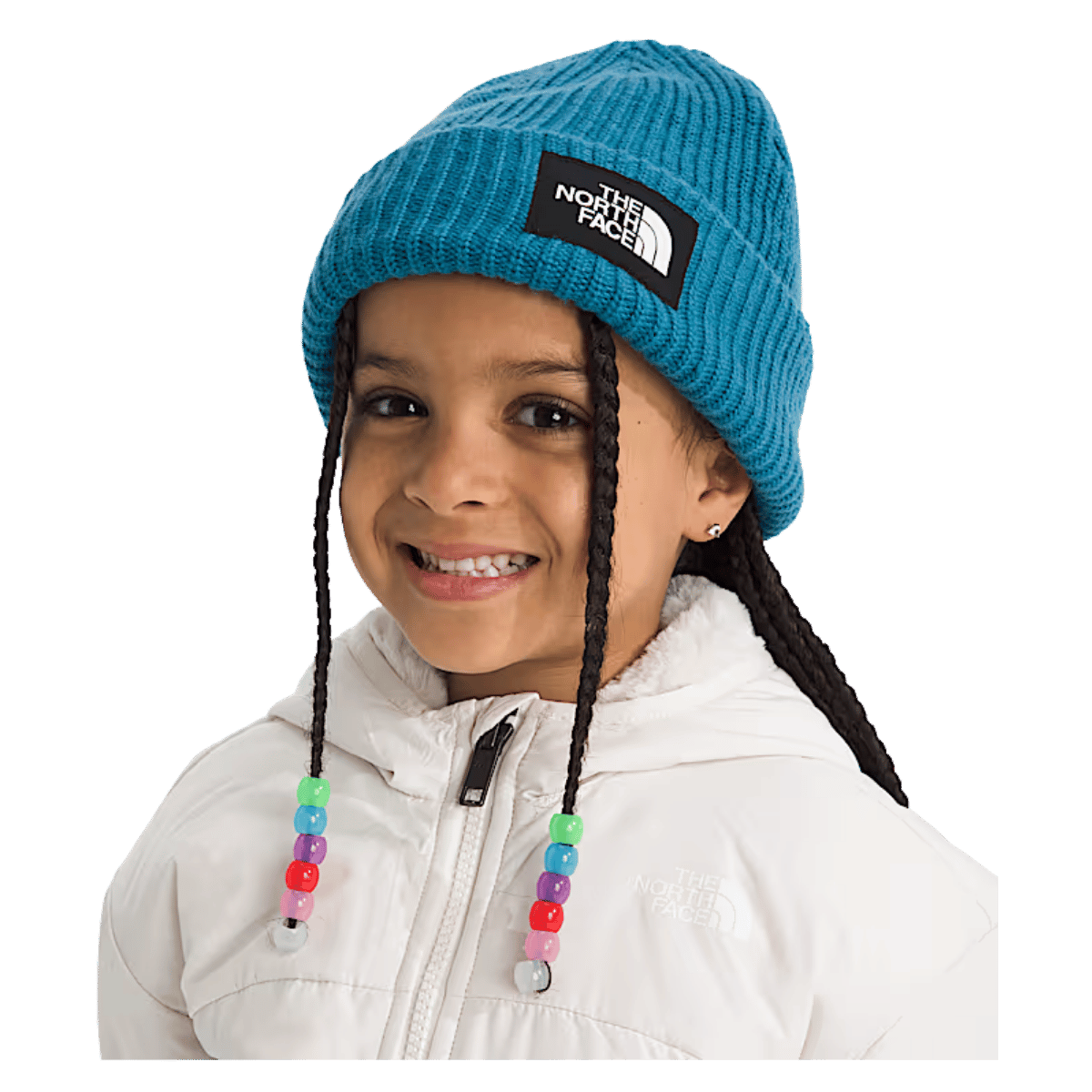 NORTHFACE UNISEX KIDS SALTY LINED FLASHDRY BEANIE - DUSK BLUE - FRONT VIEW WW